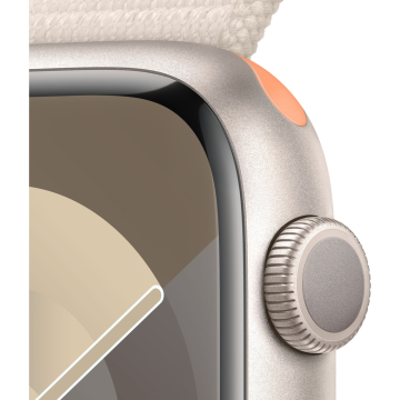 Apple Watch Series 9 GPS 45mm Yıldız Işığı Alüminyum Kasa ve Yıldız Işığı Spor Loop Kordon Akıllı Saat