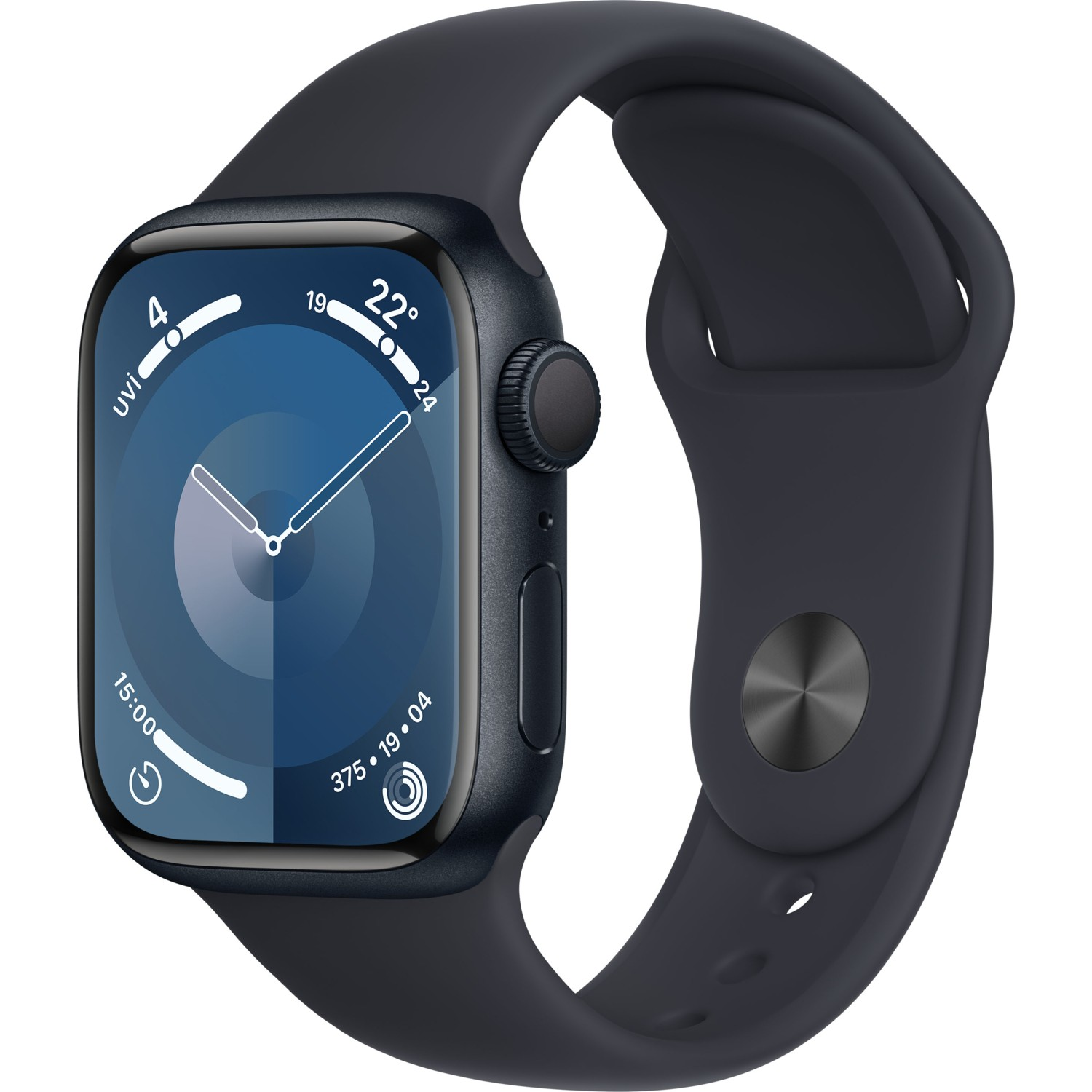 Apple Watch Series 9 GPS 41mm Gece Yarısı Alüminyum Kasa ve Gece Yarısı Spor Kordon Akıllı Saat - S/M