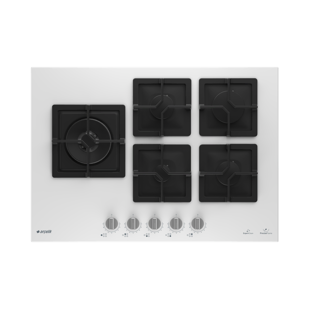 Arçelik OCD K 752-2 DWKYB Wok Gözlü Beyaz Cam Ankastre Ocak