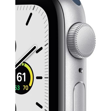 Apple Watch SE GPS 40mm MKNY3TU/A Gümüş Rengi Alüminyum Kasa ve Mavi Spor Kordon Akıllı Saat