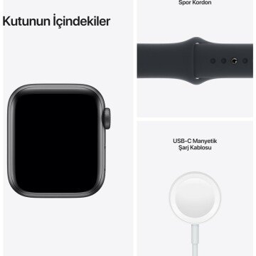 Apple Watch SE GPS 40mm Uzay Grisi Alüminyum Kasa ve Spor Kordon Akıllı Saat