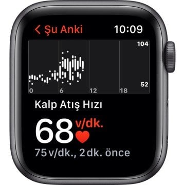 Apple Watch SE GPS 44mm Uzay Grisi Alüminyum Kasa ve Spor Kordon Akıllı Saat