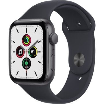 Apple Watch SE GPS 44mm Uzay Grisi Alüminyum Kasa ve Spor Kordon Akıllı Saat