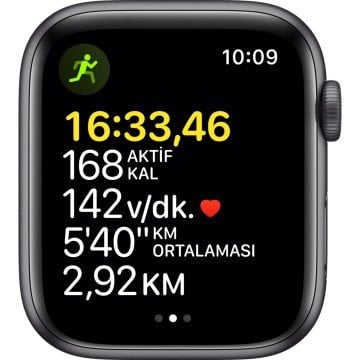 Apple Watch SE GPS 44mm Uzay Grisi Alüminyum Kasa ve Spor Kordon Akıllı Saat