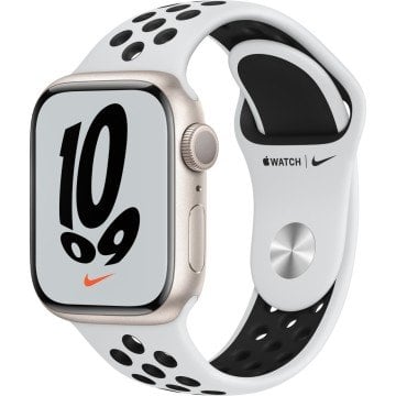 Apple Watch Series 7 Nike GPS 41mm Yıldız Işığı Alüminyum Kasa ve Nike Spor Kordon Akıllı Saat