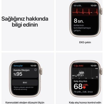 Apple Watch Series 7 Nike GPS 41mm Yıldız Işığı Alüminyum Kasa ve Nike Spor Kordon Akıllı Saat