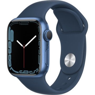 Apple Watch Series 7 GPS 41mm Mavi Alüminyum Kasa ve Spor Kordon Akıllı Saat