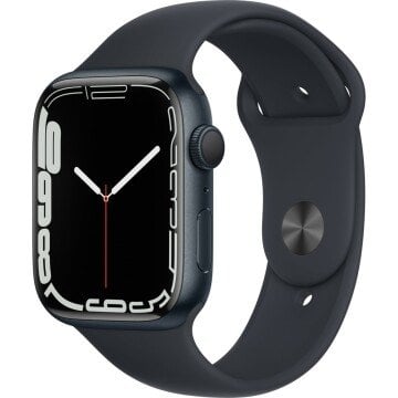 Apple Watch Series 7 GPS 45mm Gece Yarısı Alüminyum Kasa ve Spor Kordon Akıllı Saat