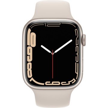 Apple Watch Series 7 GPS 45mm Yıldız Işığı Alüminyum Kasa ve Spor Kordon Akıllı Saat