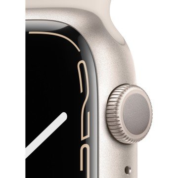 Apple Watch Series 7 GPS 45mm Yıldız Işığı Alüminyum Kasa ve Spor Kordon Akıllı Saat