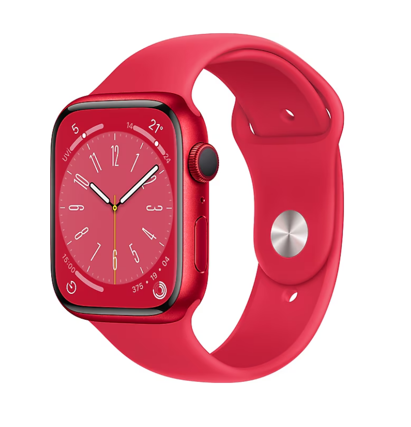 Apple Watch Series 8 GPS 45mm Kırmızı Alüminyum Kasa ve Spor Kordon Akıllı Saat