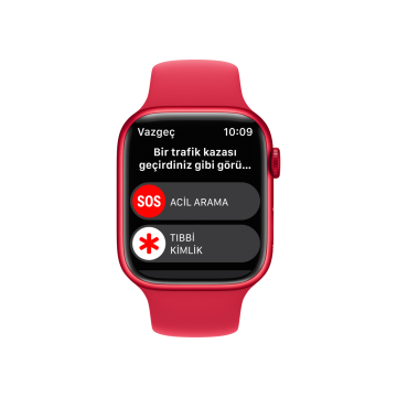 Apple Watch Series 8 GPS 45mm Kırmızı Alüminyum Kasa ve Spor Kordon Akıllı Saat