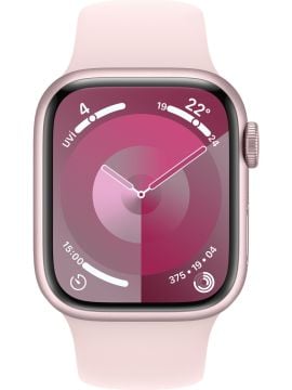 Apple Watch Series 9 GPS 41mm Pembe Alüminyum Kasa ve Uçuk Pembe Spor Kordon Akıllı Saat - S/M
