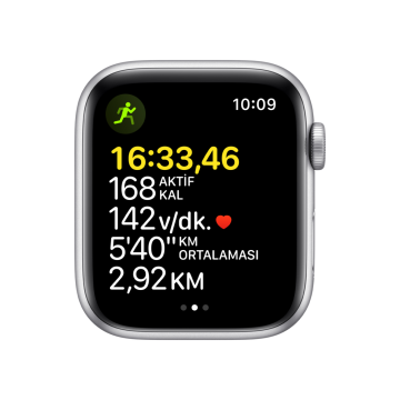 Apple Watch SE GPS 44mm Gümüş Rengi Alüminyum Kasa ve Beyaz Spor Kordon Akıllı Saat