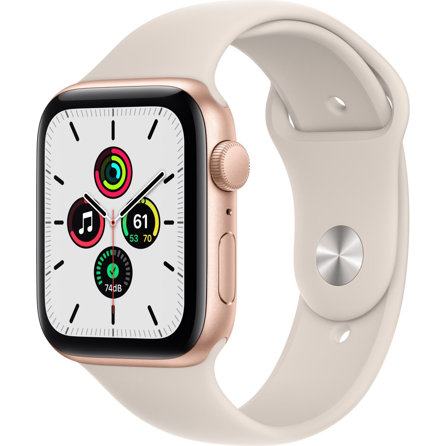 Apple Watch SE GPS 44mm Altın Rengi Alüminyum Kasa ve Spor Kordon Akıllı Saat