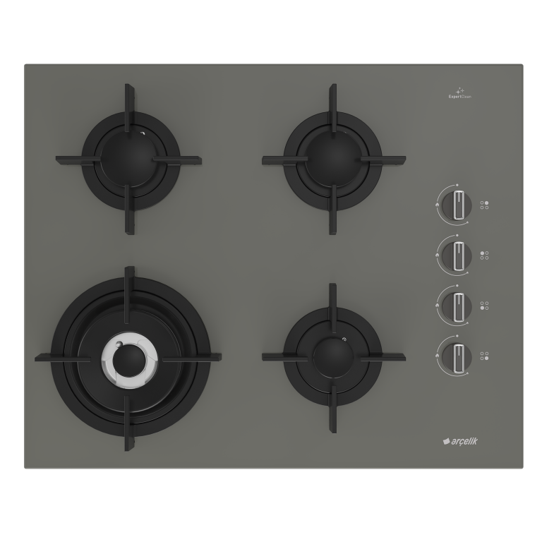 Arçelik OCD T 651 DWG Gri Cam Ankastre Ocak
