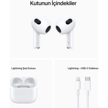 Apple AirPods (3. nesil) ve Lightning Şarj Kutusu Bluetooth Kulaklık MPNY3TU/A