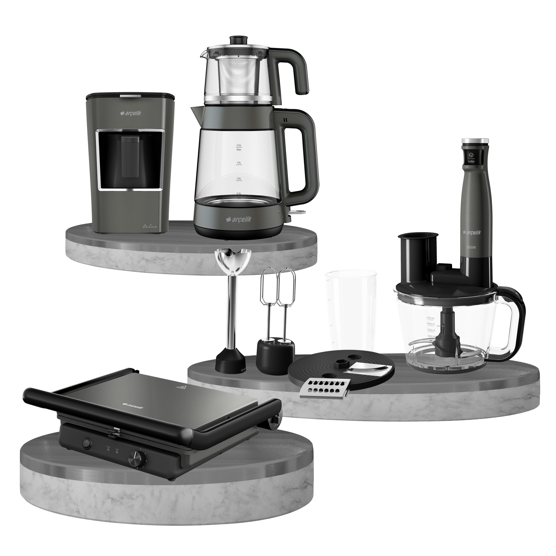 Arçelik Resital 4'lü Gri Elektronik Çeyiz Seti