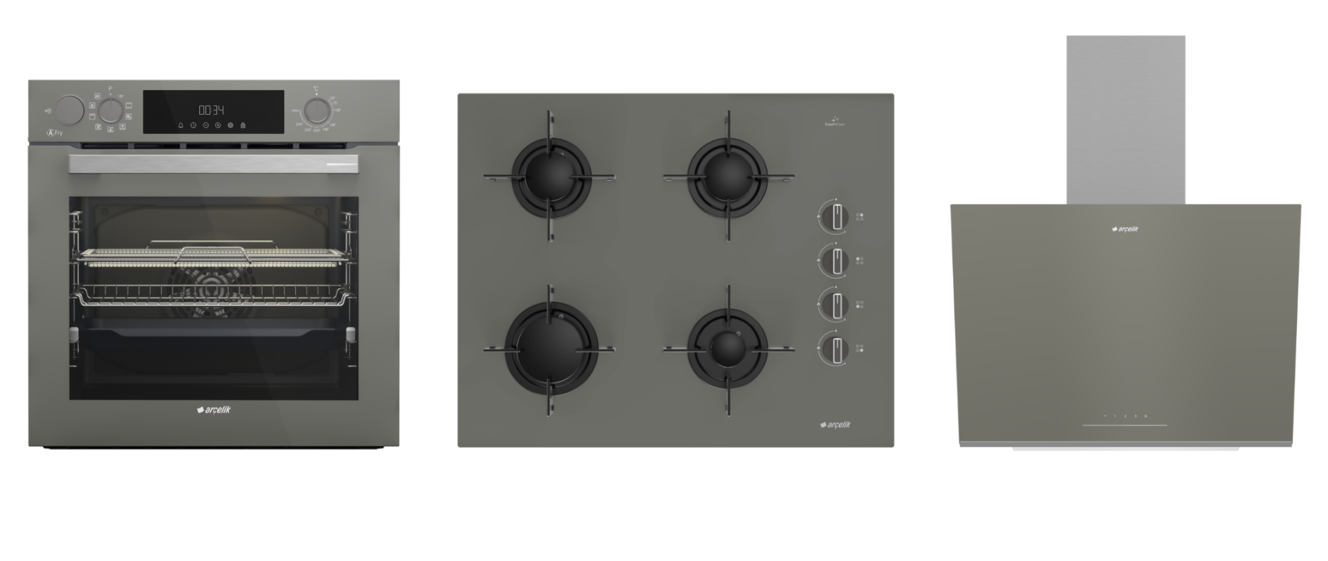Arçelik Grion Buhar Destekli AFRY ( AFC 361 G - OCD T 651 EG - ADE 606-2 G ) Ankastre Set