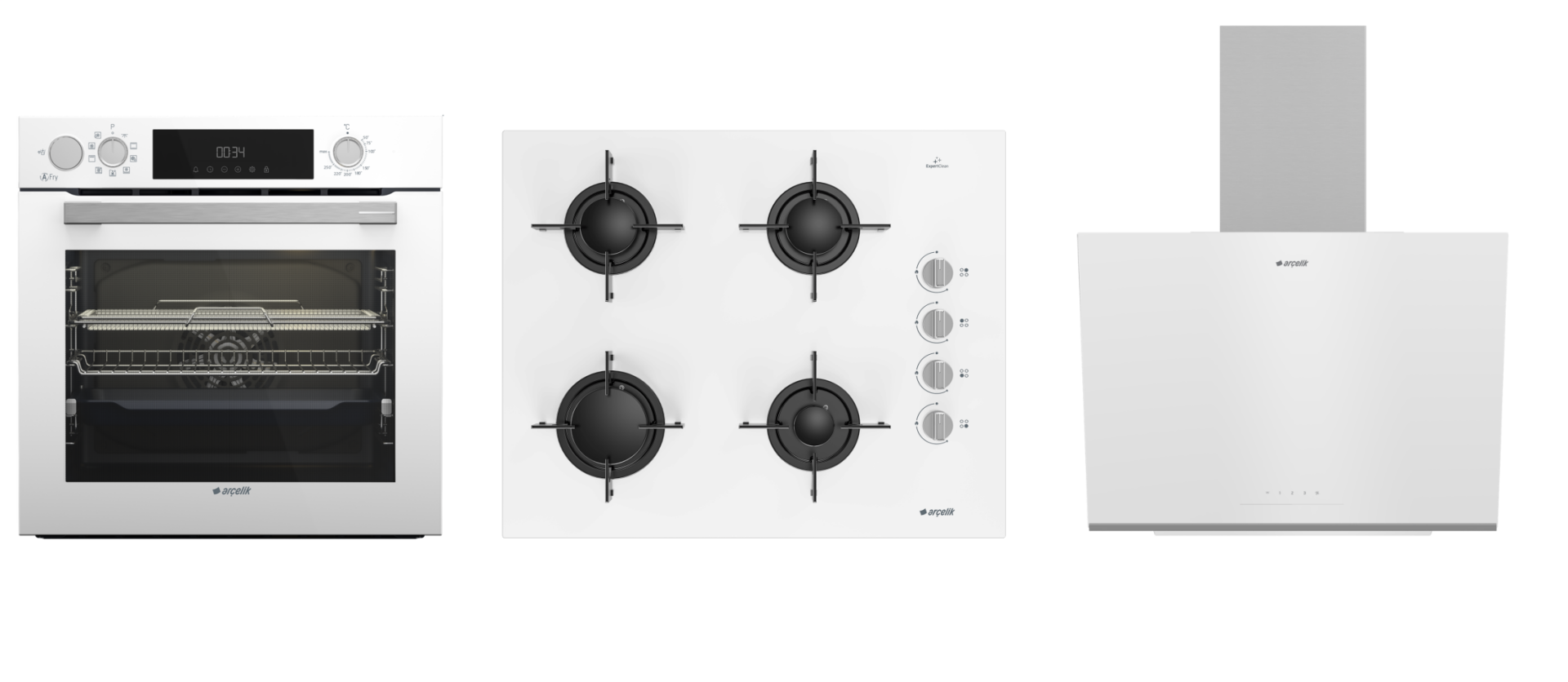 Arçelik Beyaz Buhar Destekli AFRY ( AFC 361 B - OCD T 651 EB - ADE 606-2 B ) Ankastre Set