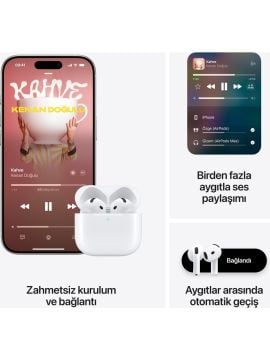 Apple Airpods 4 - Aktif Gürültü Önleme Özellikli MXP93TU/A