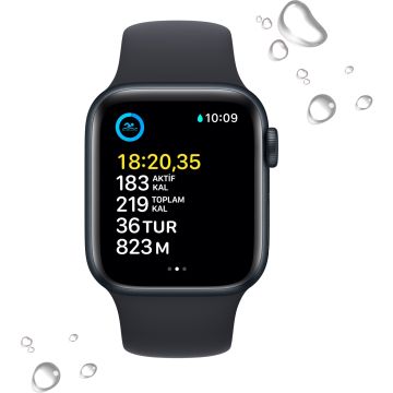Apple Watch SE 2 GPS 40mm Gece Yarısı Alüminyum Kasa ve Spor Kordon