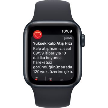 Apple Watch SE 2 GPS 40mm Gece Yarısı Alüminyum Kasa ve Spor Kordon