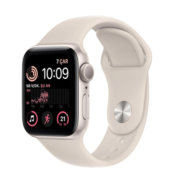 Apple Watch SE 2 GPS 40mm Yıldız Işığı Alüminyum Kasa ve Spor Kordon Akıllı Saat