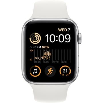 Apple Watch SE 2 GPS 44mm Gümüş Rengi Alüminyum Kasa ve Spor Kordon Akıllı Saat