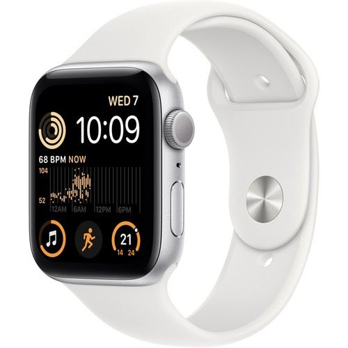 Apple Watch SE 2 GPS 44mm Gümüş Rengi Alüminyum Kasa ve Spor Kordon Akıllı Saat