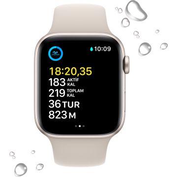 Apple Watch SE 2 GPS 44mm Yıldız Işığı Alüminyum Kasa ve Spor Kordon Akıllı Saat