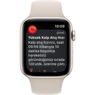 Apple Watch SE 2 GPS 44mm Yıldız Işığı Alüminyum Kasa ve Spor Kordon Akıllı Saat
