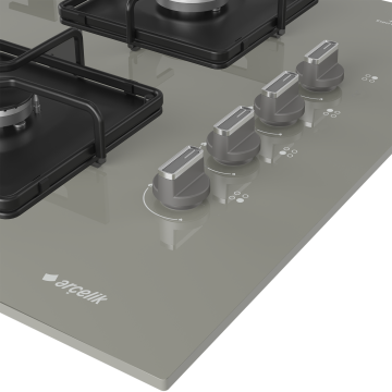 Arçelik OCD K 651 EWG Wok Gözlü Gri Cam Ankastre Ocak