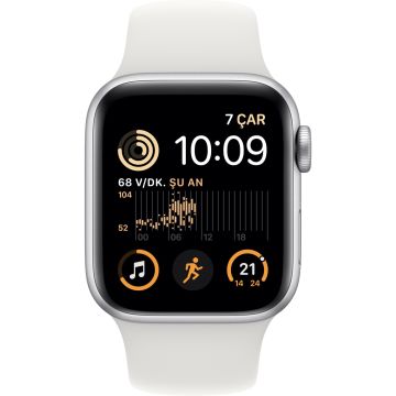 Apple Watch SE 2 GPS 40mm Gümüş Rengi Alüminyum Kasa ve Spor Kordon Akıllı Saat