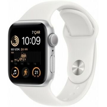 Apple Watch SE 2 GPS 40mm Gümüş Rengi Alüminyum Kasa ve Spor Kordon Akıllı Saat