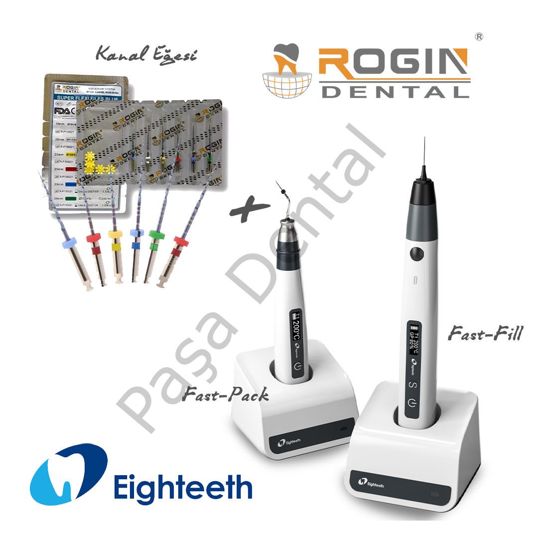Rogin Dental Eğe + Eighteeth Fast Pack Pro ve Fast Fill Kablosuz Obturasyon Sistemleri 3'lü Set
