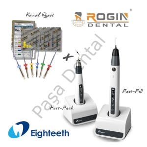 Rogin Dental Eğe + Eighteeth Fast Pack Pro ve Fast Fill Kablosuz Obturasyon Sistemleri 3'lü Set