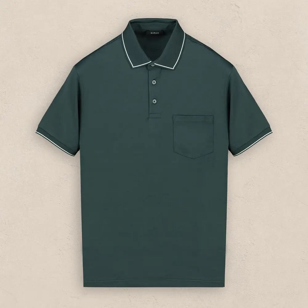 SARAR POLO YAKA CEPLİ TİŞÖRT YEŞİL
