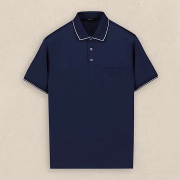 SARAR POLO YAKA CEPLİ TİŞÖRT LACİVERT