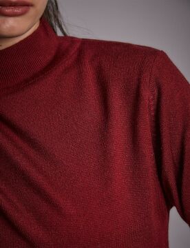 KAYRA Basic Triko Bluz Bordo
