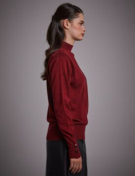 KAYRA Basic Triko Bluz Bordo