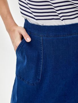 KAYRA Püsküllü Denim Etek