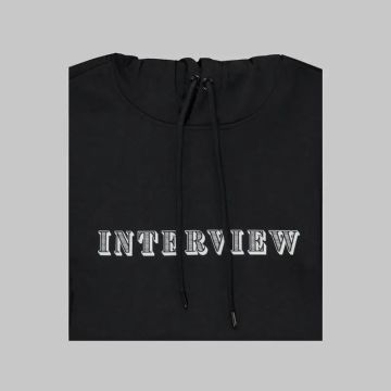 SARAR İNTERVIEW KAPÜŞONLU SİYAH SPOR SWEATSHIRT