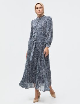 Fırfırlı Animal Print Elbise