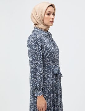 Fırfırlı Animal Print Elbise