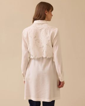 SEÇİL DANTEL GARNİLİ BELİ BAĞCIKLI TUNİK