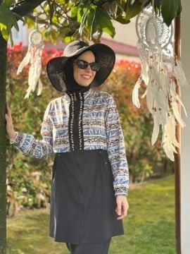 MOODBASIC ETNİK DESENLİ TESETTÜR MAYO