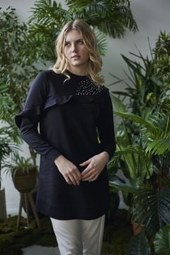 MOODBASİC TAŞLI VOLANLI SWEATSHIRT