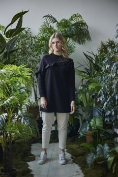 MOODBASİC TAŞLI VOLANLI SWEATSHIRT
