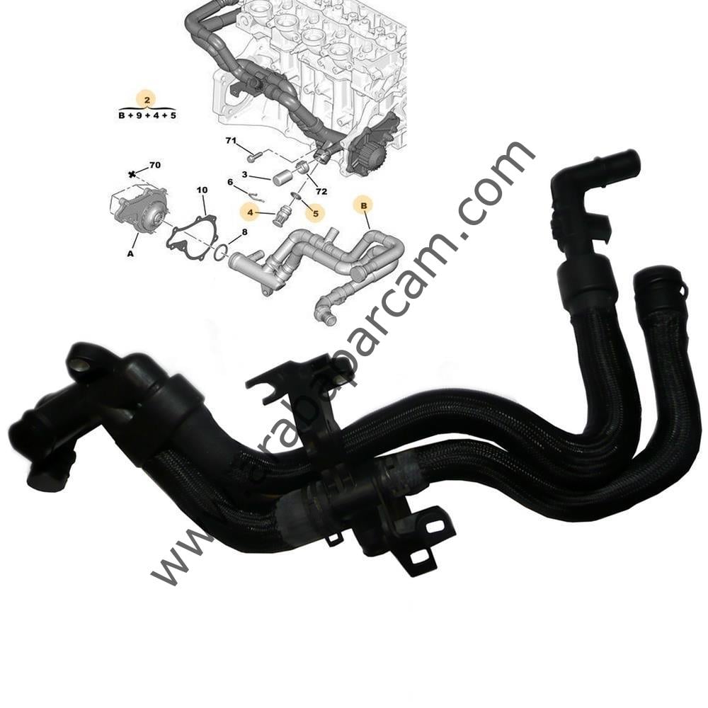 PEUGEOT SU GİRİŞ KOLLEKTÖRÜ 307/206/308/PARTNER TEPEE/407/C4 1.6HDİ 1336.X3